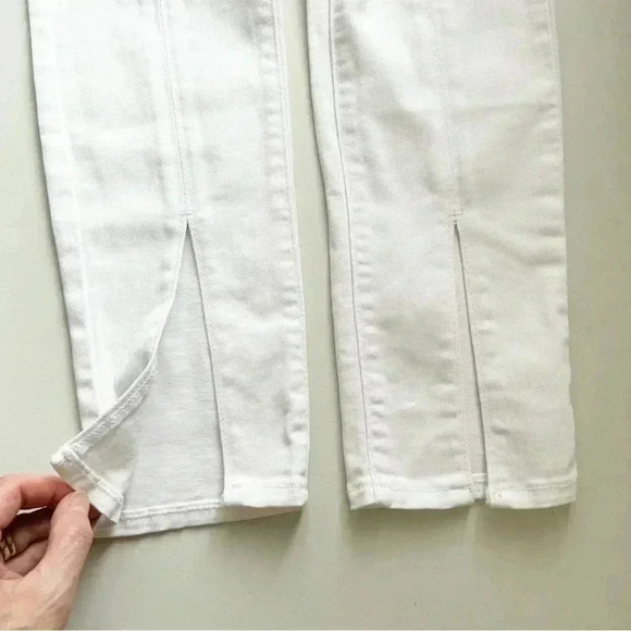 GAP True Skinny Jeans High Rise Split Hem Front Ankle Slit Stretch White Size 26 - Picture 13 of 16